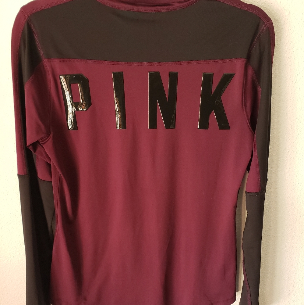 PINK VS 3/4 Zip Pull Over. Size M